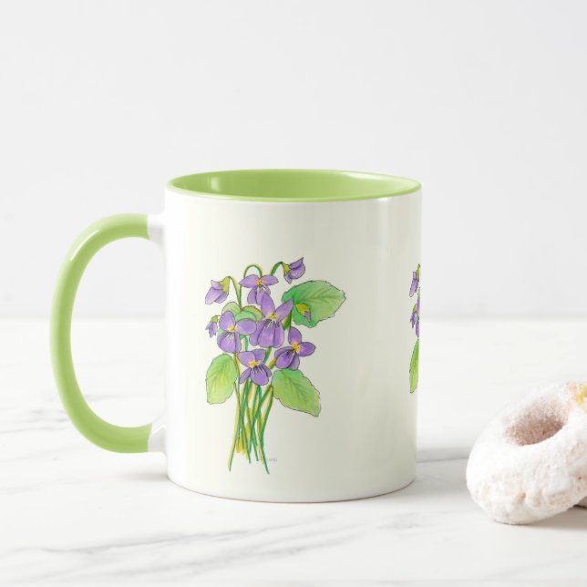 Violets sauvages Mug (Avec donut)