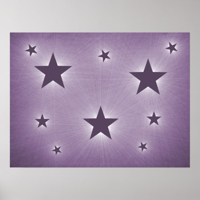 Violetstars im Night Sky Poster (Vorne)