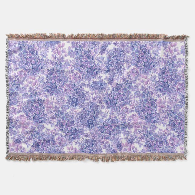 Violett Aquarelllila-Blume Decke (Vorderseite)