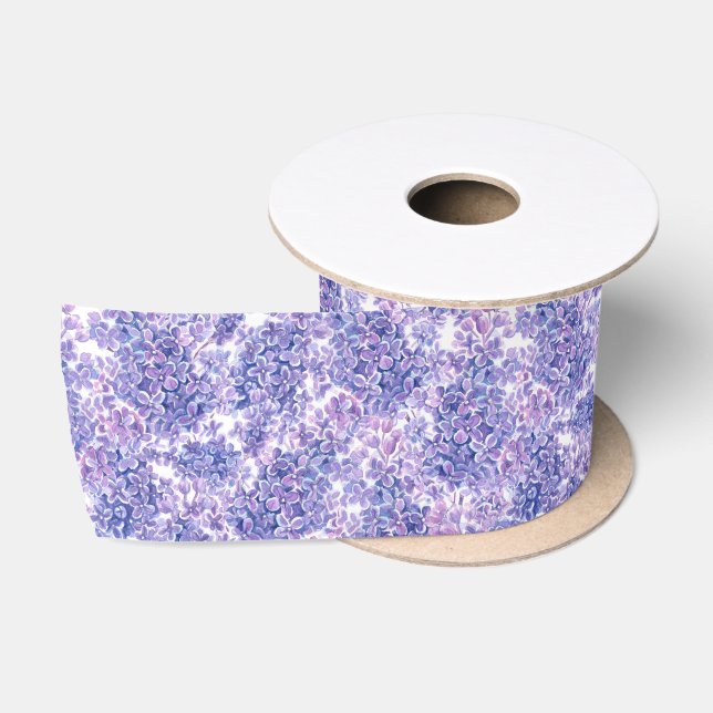 Violett Aquarelllila-Blume Satinband (Spule)