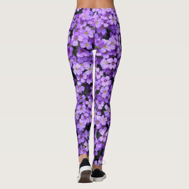 Violett-Blume 3 Leggings (Rückseite)