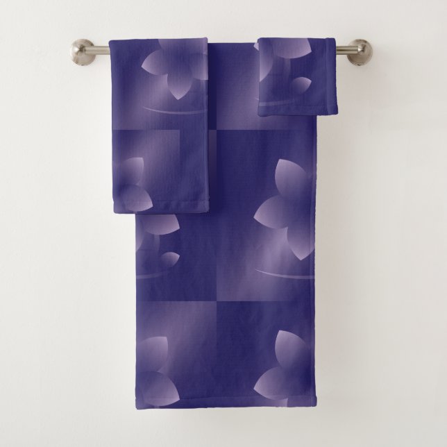 Violett-Blume Badhandtuch Set (Insitu)