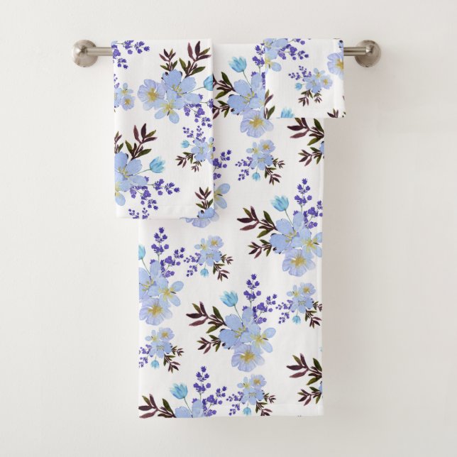 Violett-Blume Badhandtuch Set (Insitu)