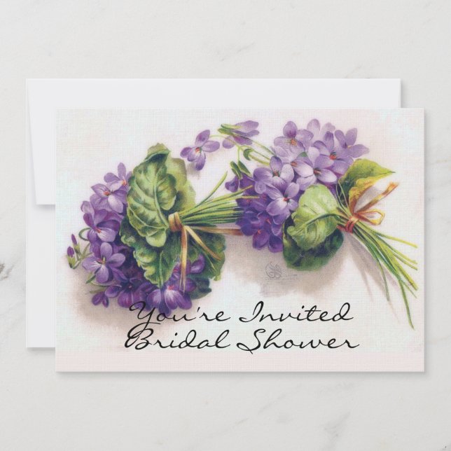 Violett-Blume-Brautparty Einladung (Vorderseite)