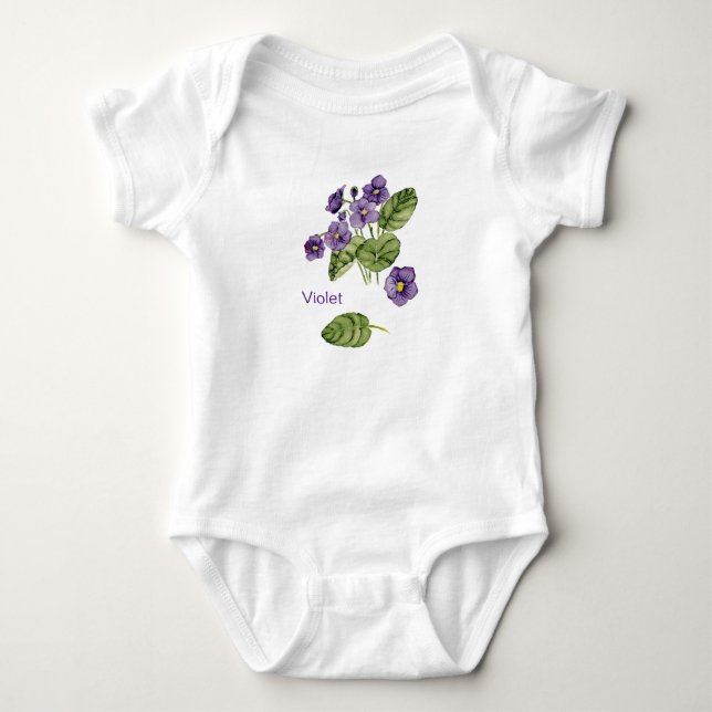 Violett Blume lila Aquarellfarbe T - Shirt (Vorderseite)