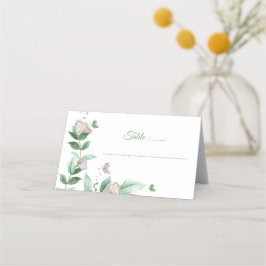 Violett-Blumen-Schmetterlinge Hochzeit Platzkarte