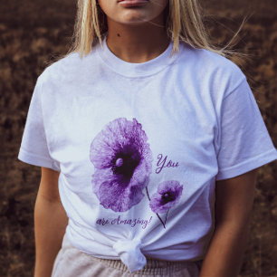 Violett-Blumenfrauen Plus-Size-T - Shirt