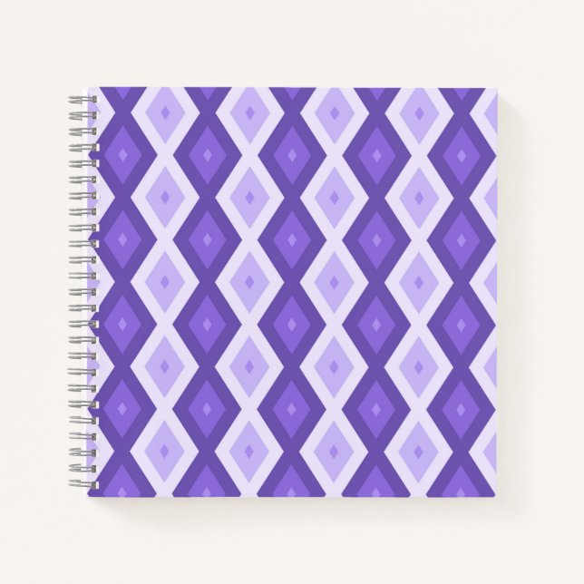 Violett-Diamantmuster Notizbuch (Vorderseite)