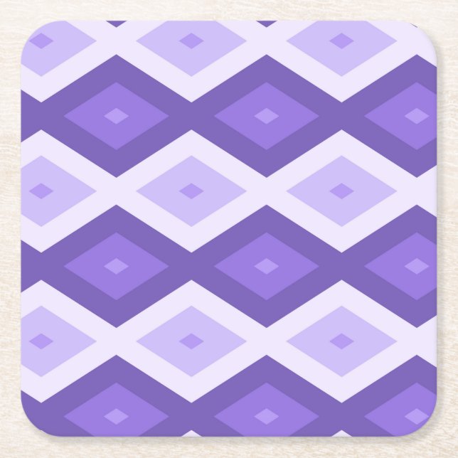 Violett-Diamantmuster Rechteckiger Pappuntersetzer (Vorderseite)