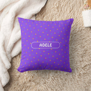 Violett-gelbes Minimalmuster Kissen