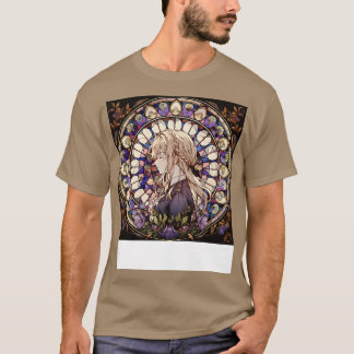 Violett-Glas-Garten-Buntglas T-Shirt
