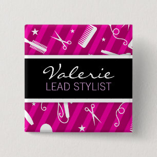 Violett Haair Salon Name Abzeichen Button