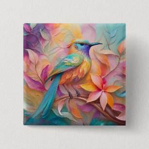 Violett-kehlige Singvogelfantasie Vogel Button