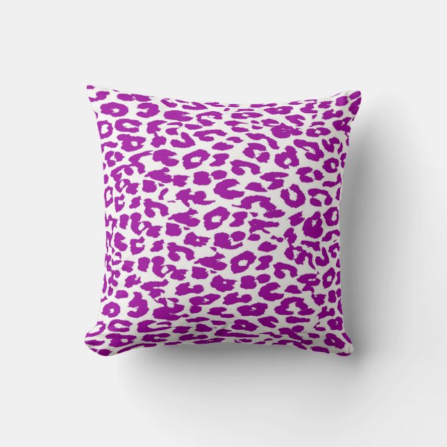 Violett-Leopard-Druckmuster Kissen (Vorderseite)
