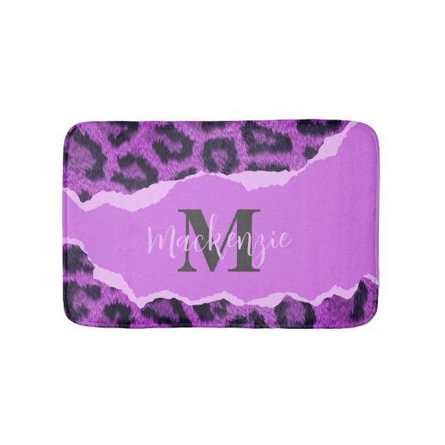 Violett-Leopard-Printwerbung Badematte (Vorderseite)
