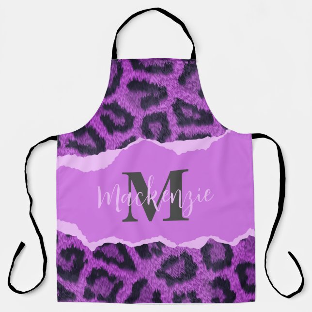 Violett-Leopard-Printwerbung Schürze (Vorderseite)