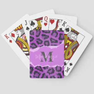 Violett-Leopard-Printwerbung Spielkarten