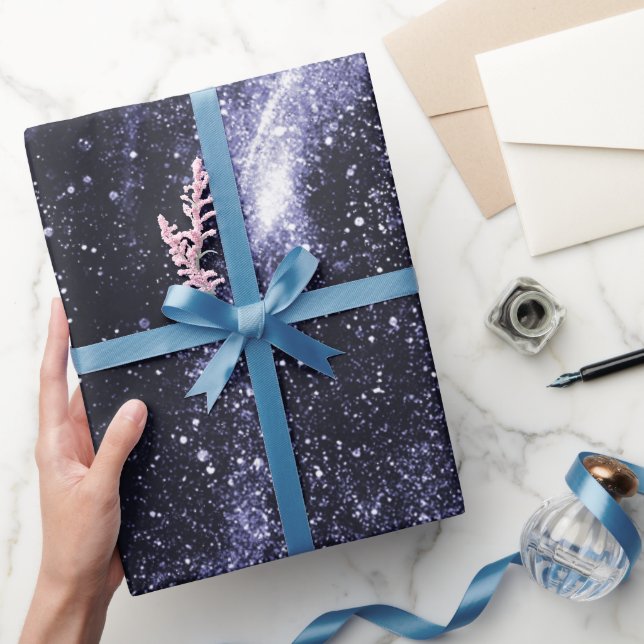 Violett lila abstrakte Galaxie Geschenkpapier (Schenken)