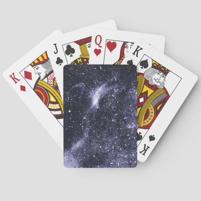 Violett lila abstrakte Galaxie Spielkarten (Rückseite)