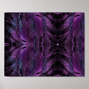Violett Lila blaue Federstruktur abstrakt Poster