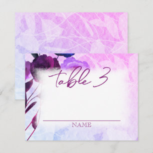 Violett, Lila, Lavendel-Rose HochzeitsTischname Mitteilungskarte