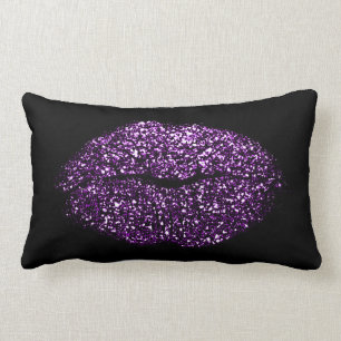 Violett Lila Lippen Glitzer Black Girly Makeup Kis Lendenkissen