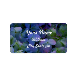 Violett lila-rosa-blaue Hydrangeas-Blume Adressaufkleber