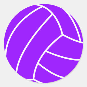 Violett Lila Volleyball Runder Aufkleber