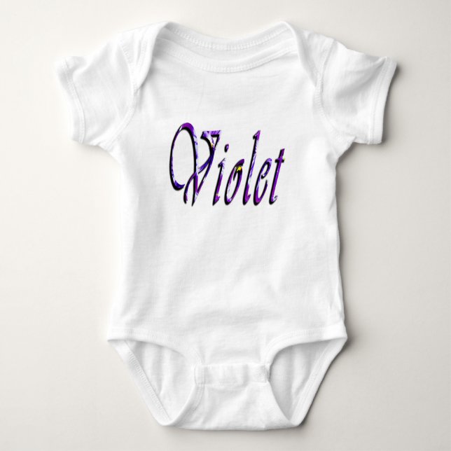 Violett, Mädchenname, Logo Baby's Tutu Bodysuit Baby Strampler (Vorderseite)