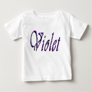Violett, Mädchenname, Logo, weißer T - Shirt des B