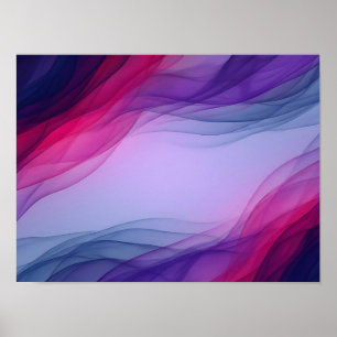 Violett-magenta-geschichtete Wellen abstraktes Pos Poster