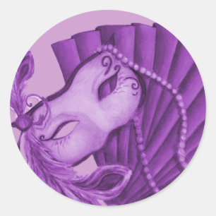Violett-Masquerade Runder Aufkleber