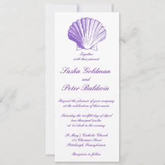 Violett-Muscheln zum Hochzeitsempfang Einladung