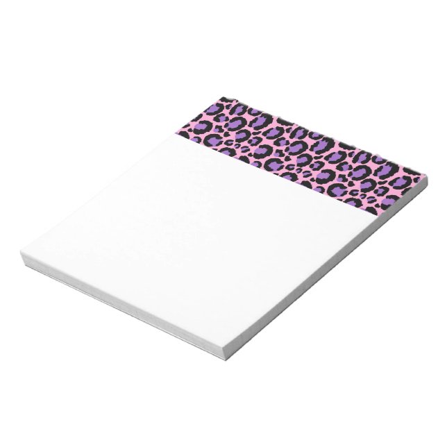 Violett Pink Cheetah Leopard Muster Tierlover Notizblock (Rotiert)