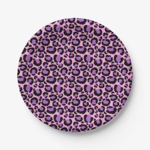 Violett Pink Cheetah Leopard Muster Tierlover Pappteller