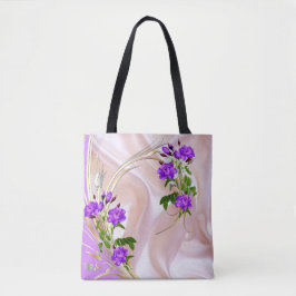 Violett Purplische Aquarellfarben Rose auf rosa Se Tasche