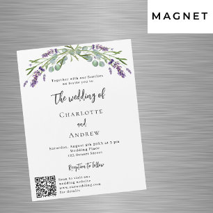 Violett-QR-Code Lavendel Details Luxushochzeit Magneteinladung