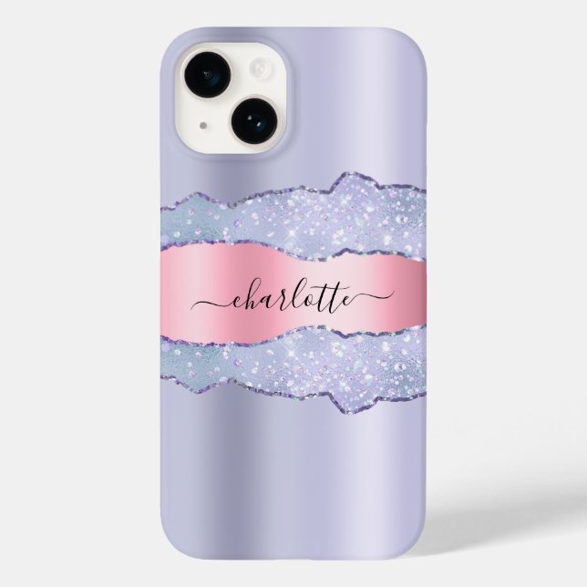 Violett-Rosa-Adlernamenskript Case-Mate iPhone 14 Hülle (Rückseite)