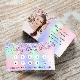 Violett rosa lila holograpisches qr-Foto Treuekarte