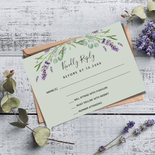 Violett Salbei Grün Hochzeit Reaktion UAWG RSVP Karte