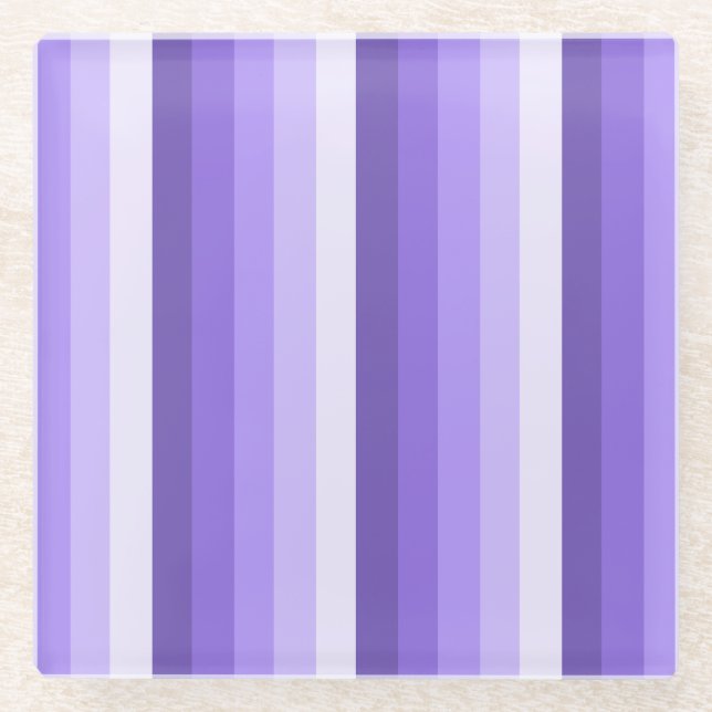 Violett-Schattenstreifen Glasuntersetzer (Vorderseite)