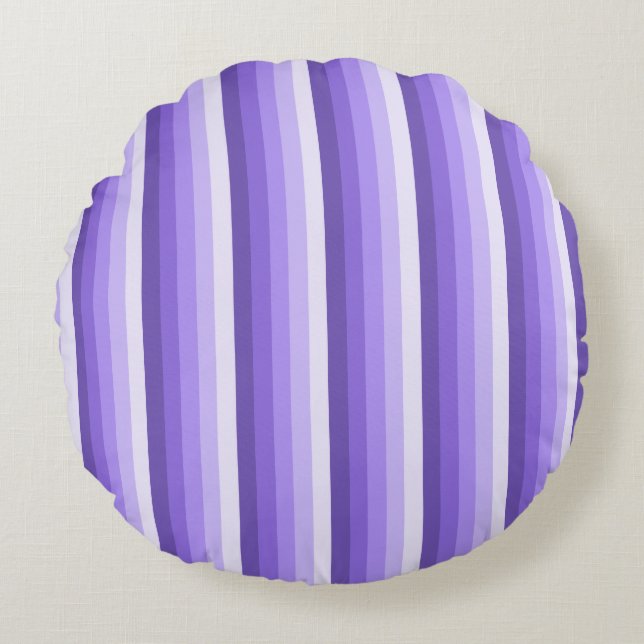 Violett-Schattenstreifen Rundes Kissen (Vorderseite)