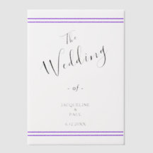 Violett Streifen Hochzeit Braut und Groom