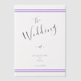 Violett Streifen Hochzeit Braut und Groom