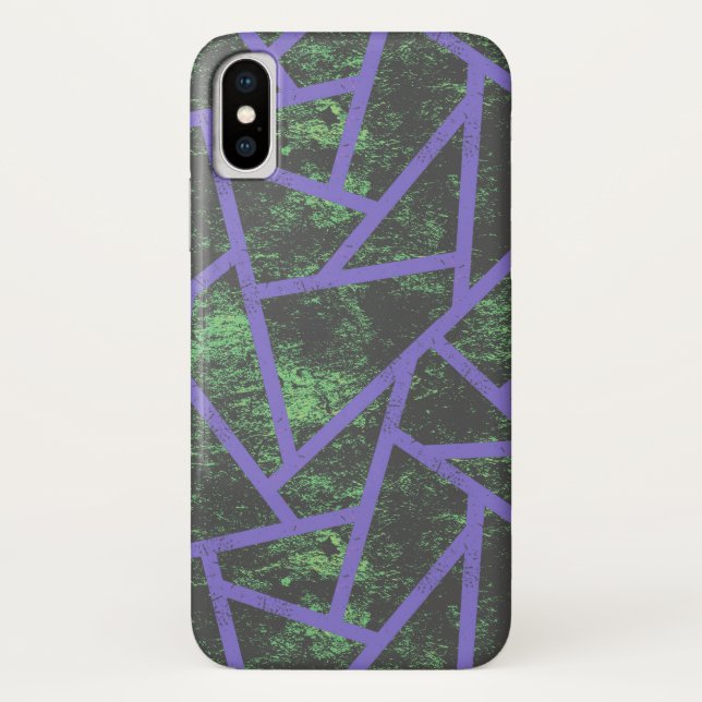 Violett und grünes Mosaik Case-Mate iPhone Hülle (Rückseite)