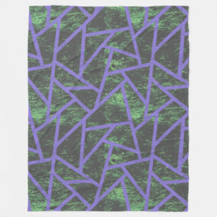 Violett und grünes Mosaik Fleecedecke
