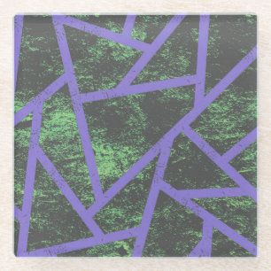 Violett und grünes Mosaik Glasuntersetzer
