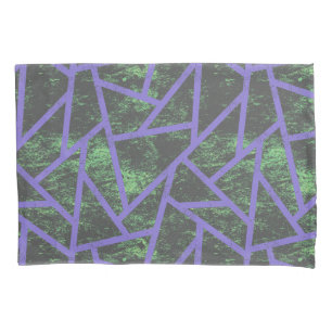 Violett und grünes Mosaik Kissenbezug
