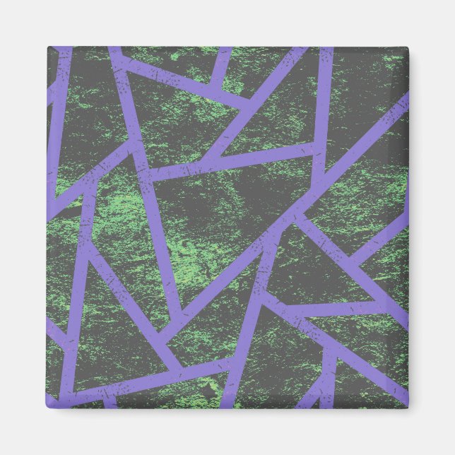 Violett und grünes Mosaik Magnet (Vorne)