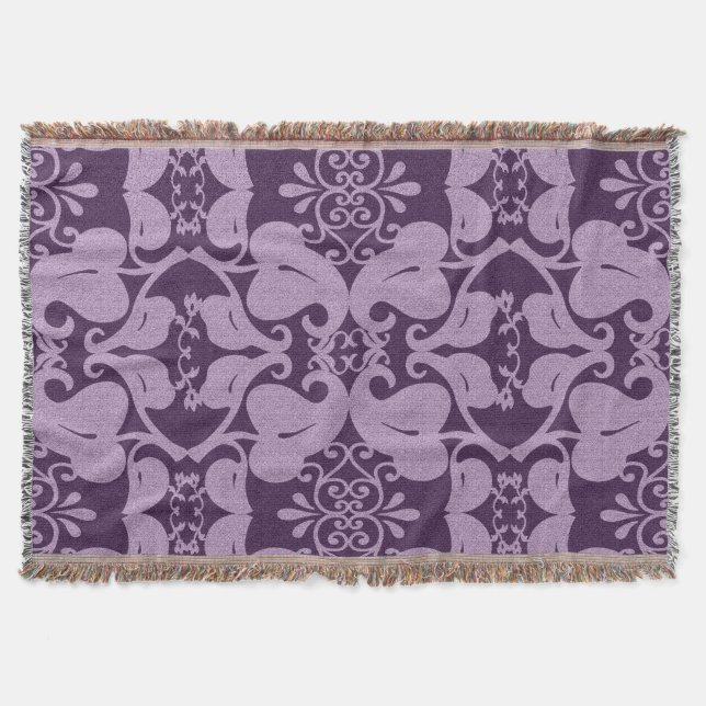 Violett- und Lavendelblumenmuster Decke (Vorderseite)
